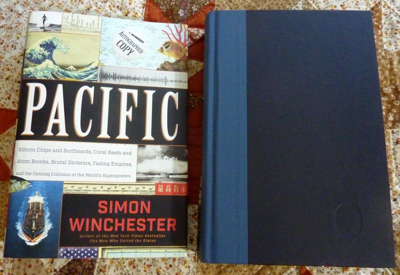 Pacific by Simon Winchester, HarperCollins 2015 1st edition HC Autographed Copy