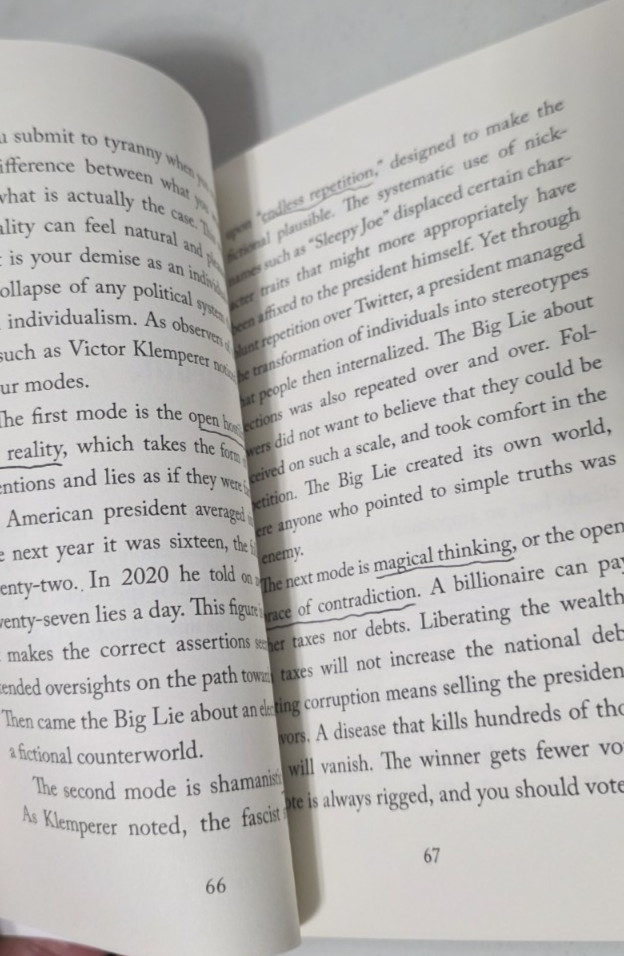 On Tyranny Twenty Lessons from the Twentieth Century by Timothy Snyder 2017 Book