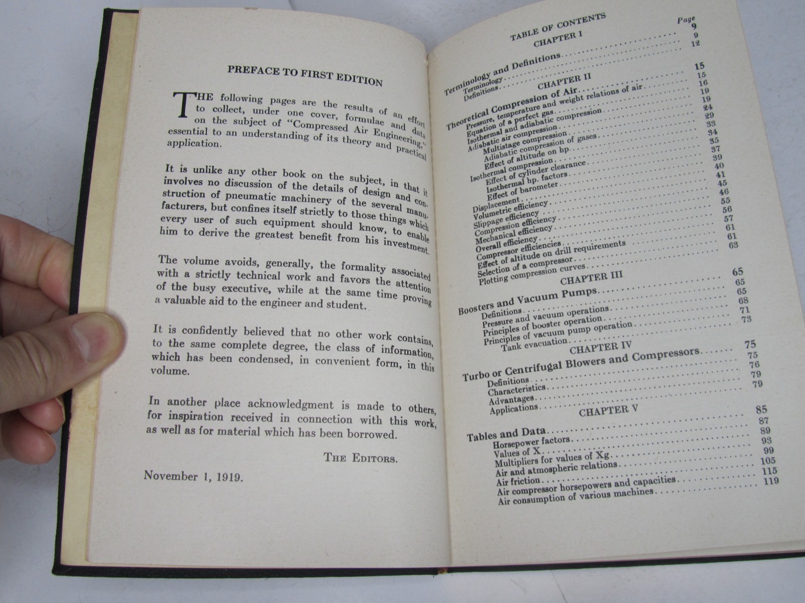 Vintage 1939 Compressed Air Data O’Neil Handbook Pneumatic Engineering 5th Book