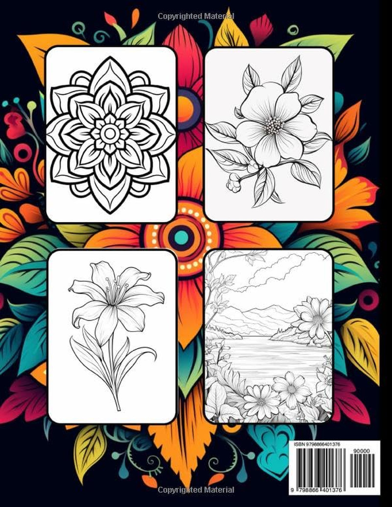 Large Print Coloring Book for Seniors With Low Vision: Mandalas, Nature and Flow