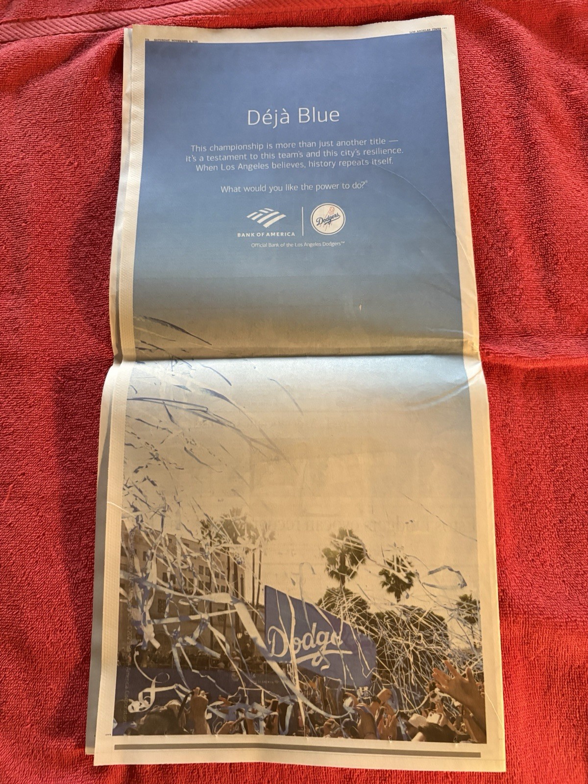 LOS ANGELES TIMES NOVEMBER 8 2025 DODGERS WORLD SERIES SPECIAL 14 PGS YAMAMOTO