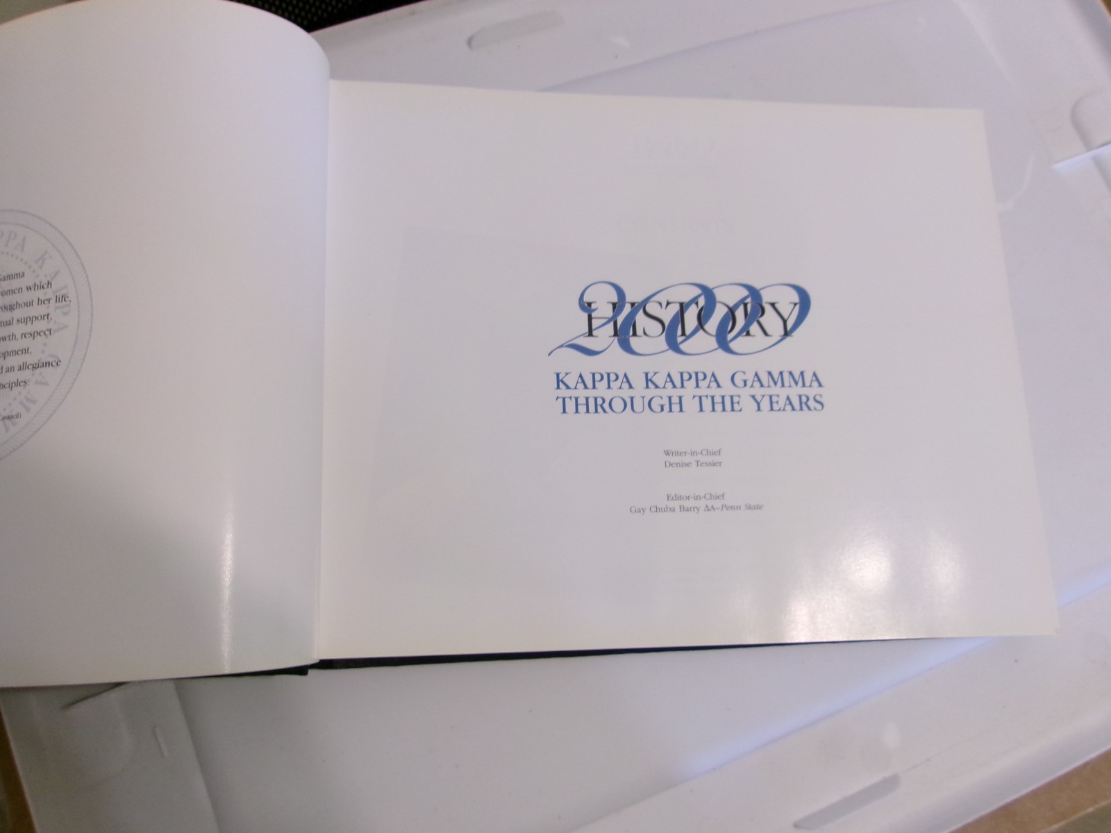 Kappa Kappa Gamma Through The Years by Denise Tessier 2000 HC DJ