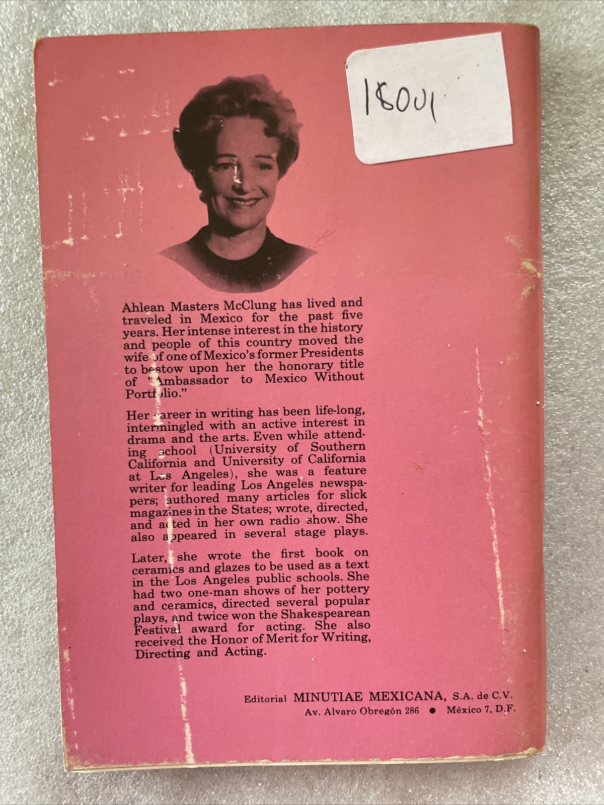 Mexican Mystique Collection Of Short Stories By Ahlean Masters McClung 1968