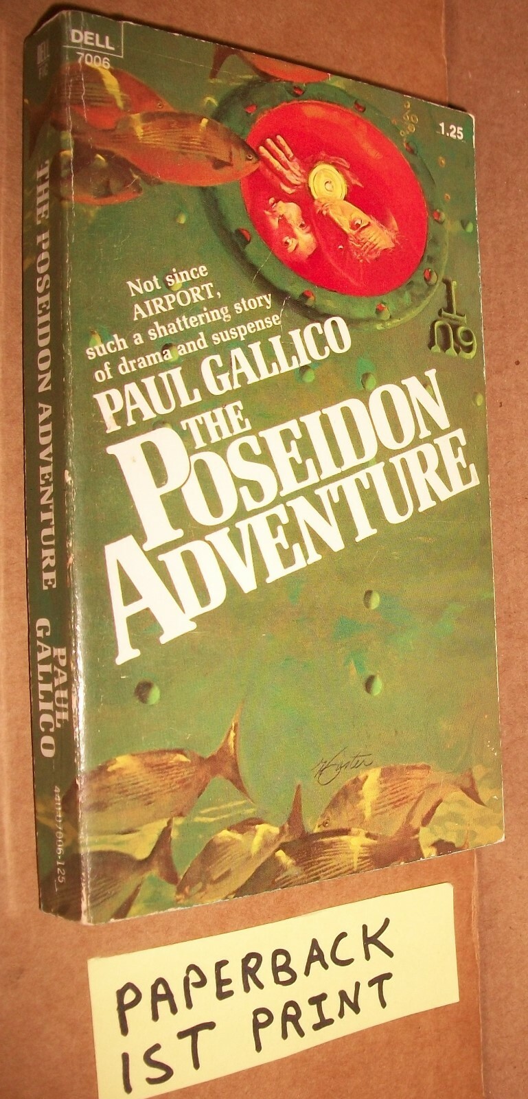 The Poseidon Adventure Paul Gallico PB Dell #7006 1st print Nov 1970 $1.25 VG