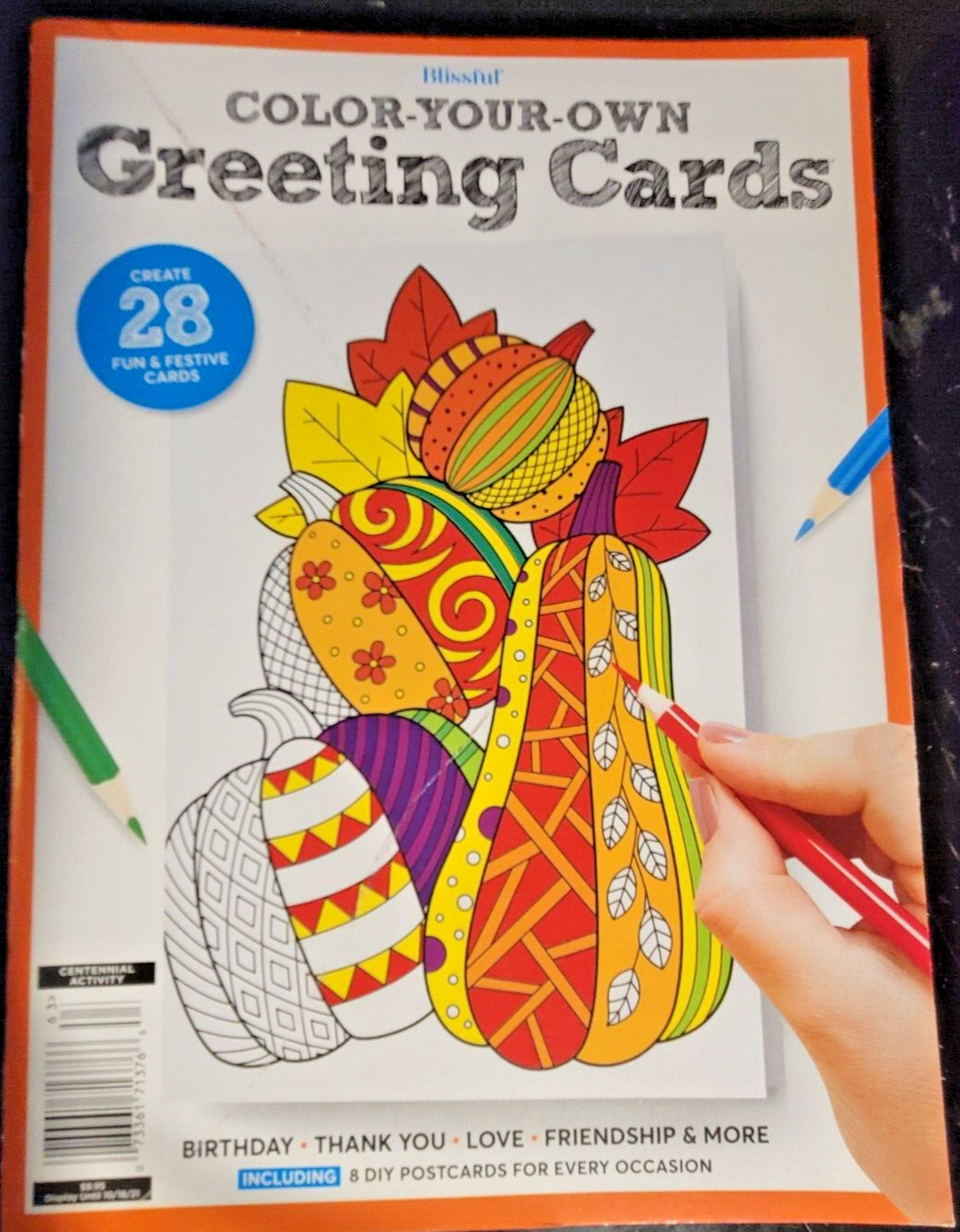 COLOR YOUR OWN GREETING CARDS Create 28 Fun & Festive Cards – Children & Adult