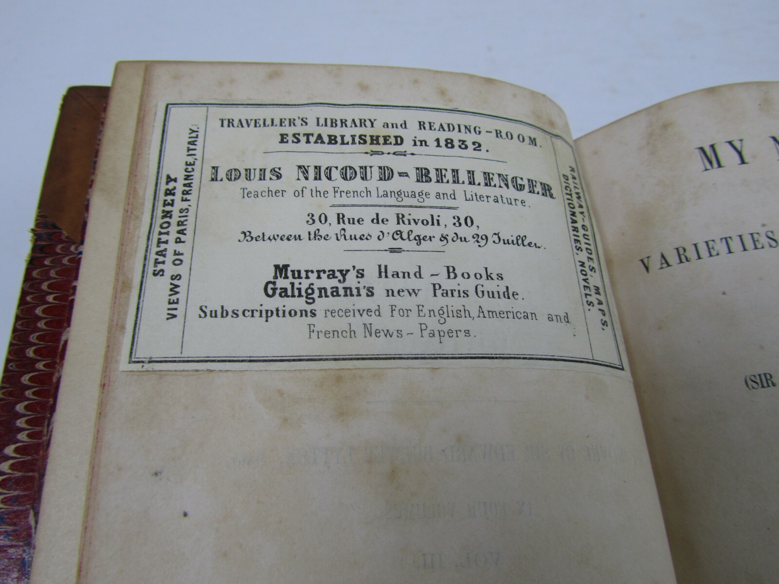MY NOVEL or, Varieties In English Life : Edward Bulwer Lytton – 4 Vol in 2 Books