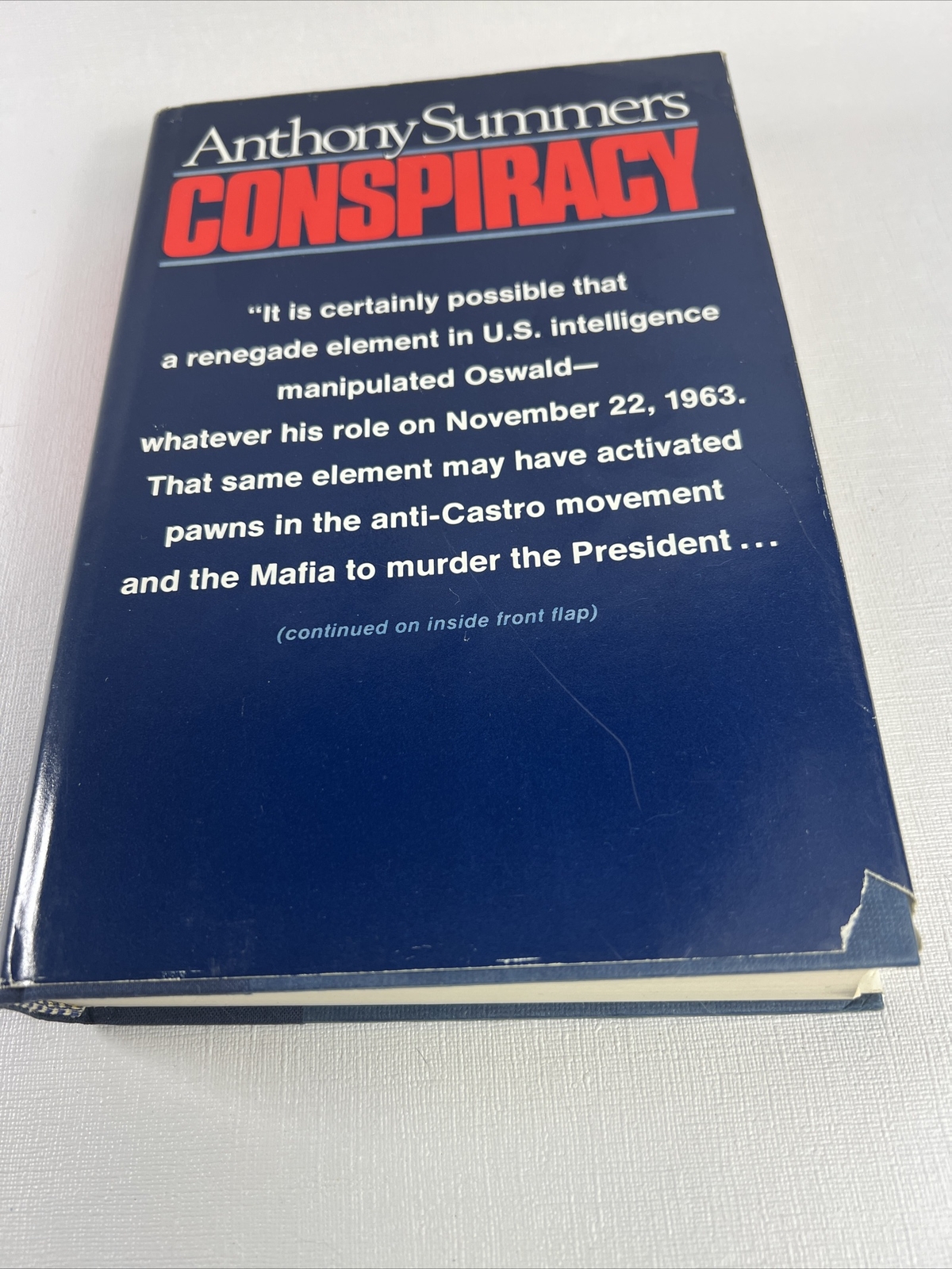 Conspiracy by Anthony Summers 1st Edition 1980 Hardcover