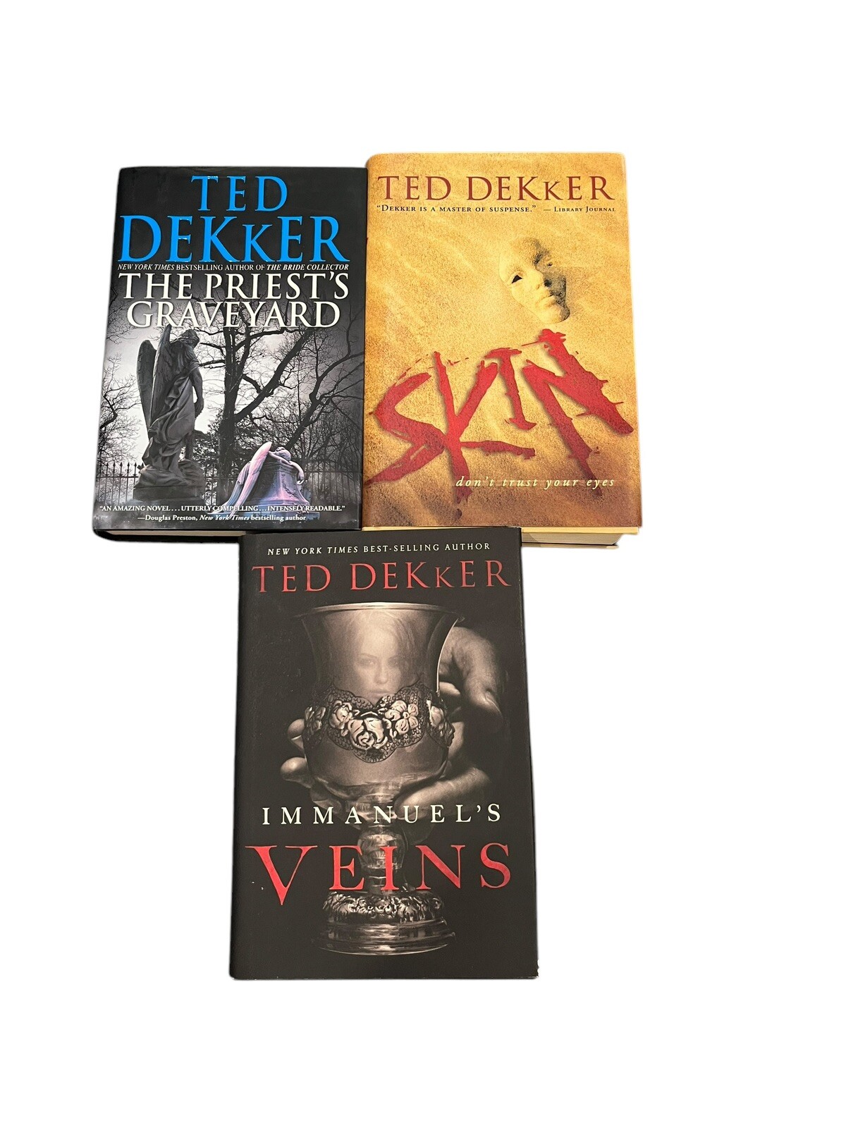 Ted Dekker Hardcover Book Lot | Skin Saint Showdown Sanctuary Priests Graveyard