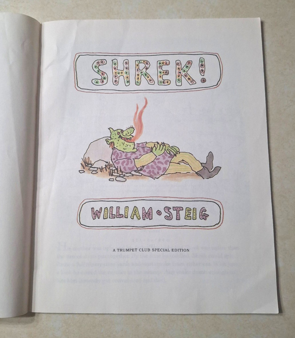 Shrek! William Steig 1990 1991 1st First Edition Paperback Vintage Trumpet Club