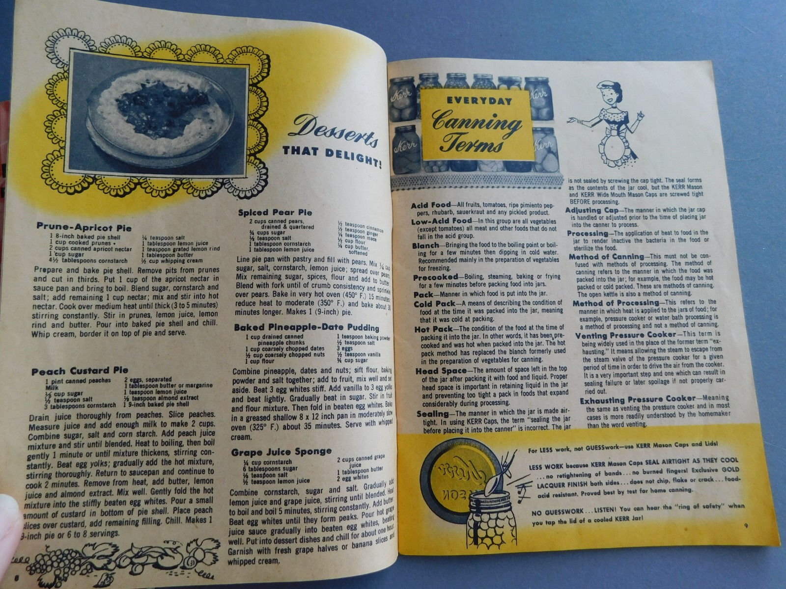 Short Cuts to Good Eating – 1950 Kerr brand Canning Instruction & Recipes