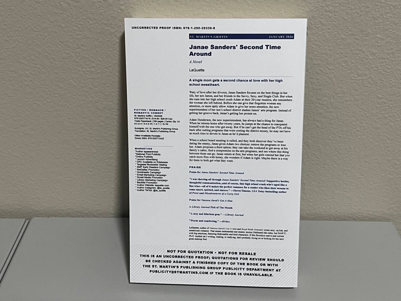 Janae Sanders’ Second Time Around by LaQuette – 2026 Advanced Reader’s Copy