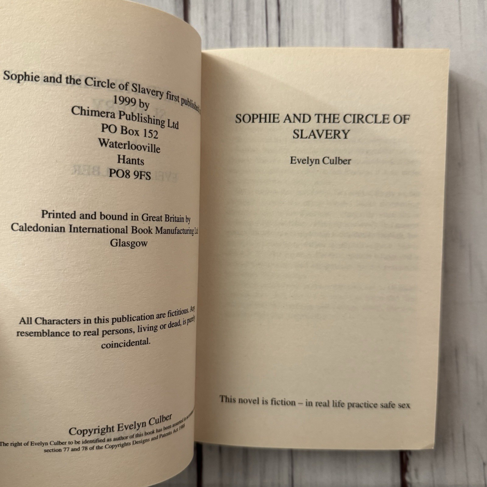 Sophie and the Circle of Slavery Evelyn Culber Erotic Sleaze Smut Chimera