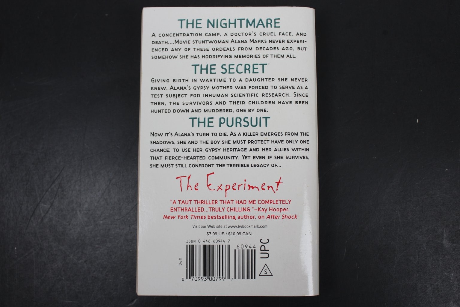 The Experiment Stephen Kyle 2003 First Printing Thriller Warner Books PB