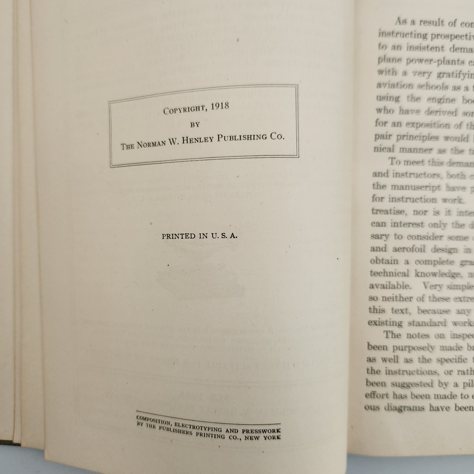 ABC of Aviation 1919 Antique Aircraft Flight Biplane Manual Page First Edition