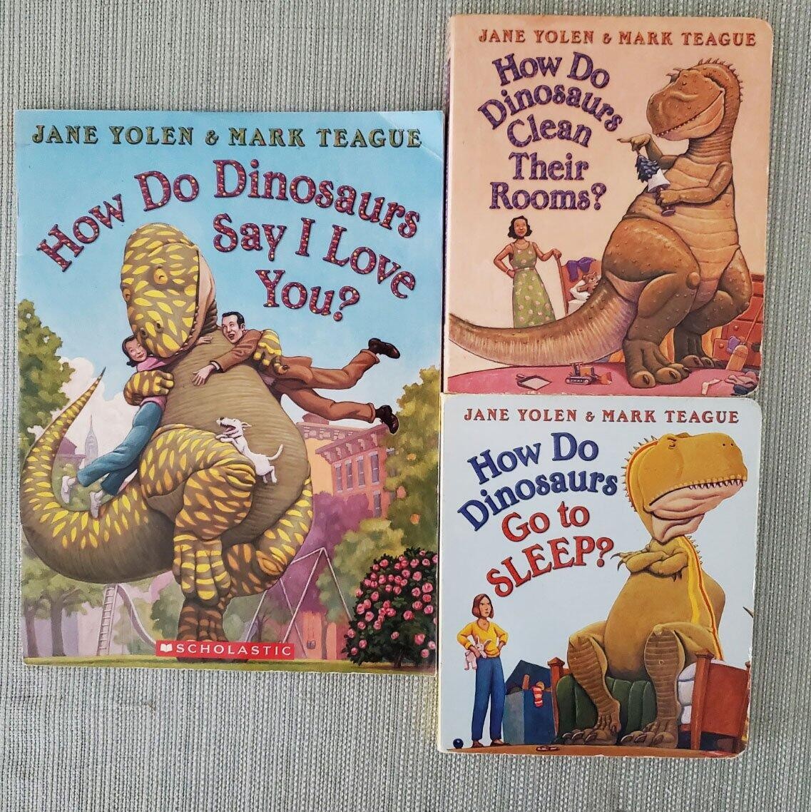 Lot 7 HOW DO DINOSAURS Series Books Preschool Kindergarten BOARD HARDCOVER Paper