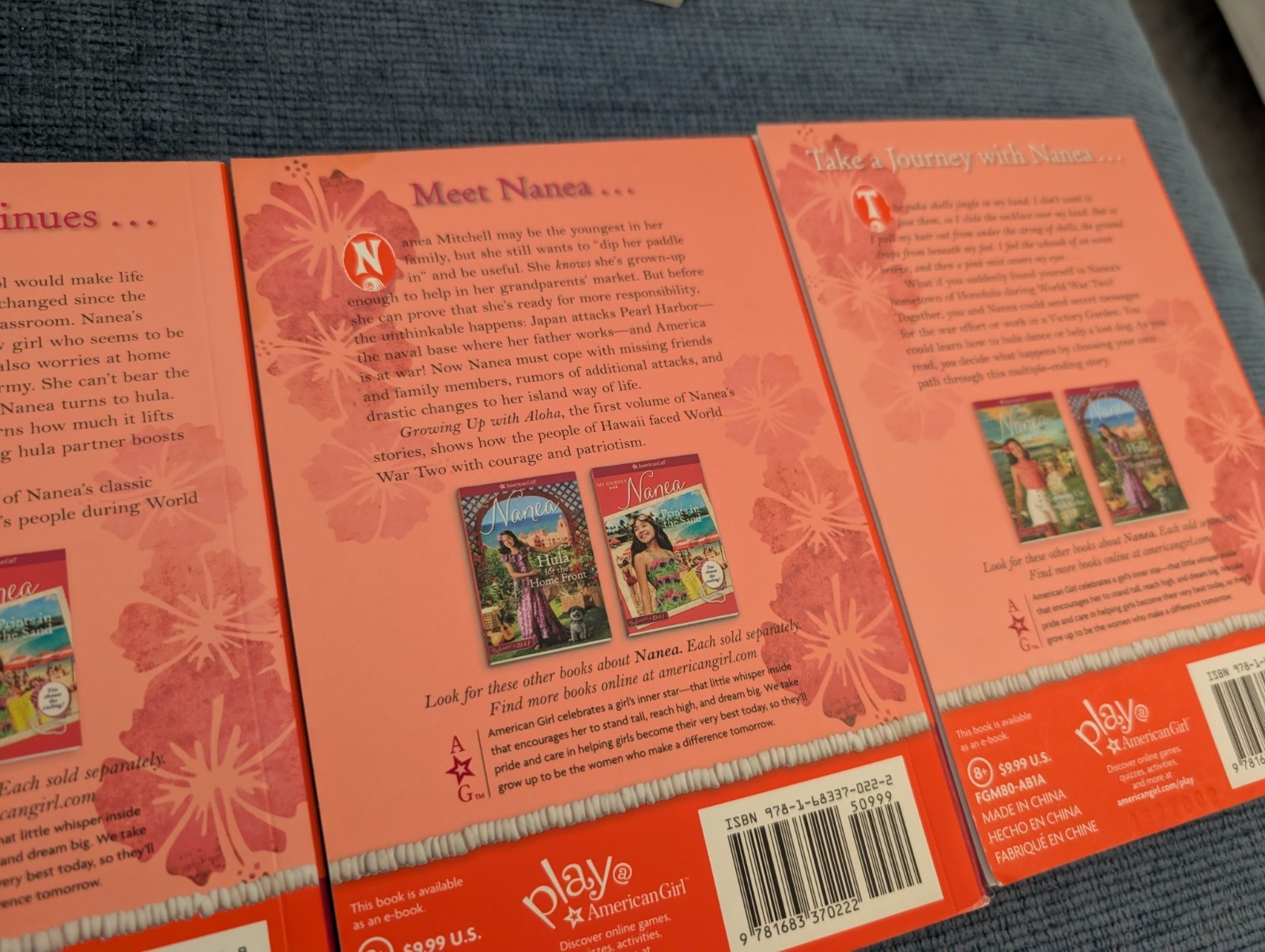 american girl nanea Books Lot Of 3 Prints In The Sand , Growing Up With Aloha ,