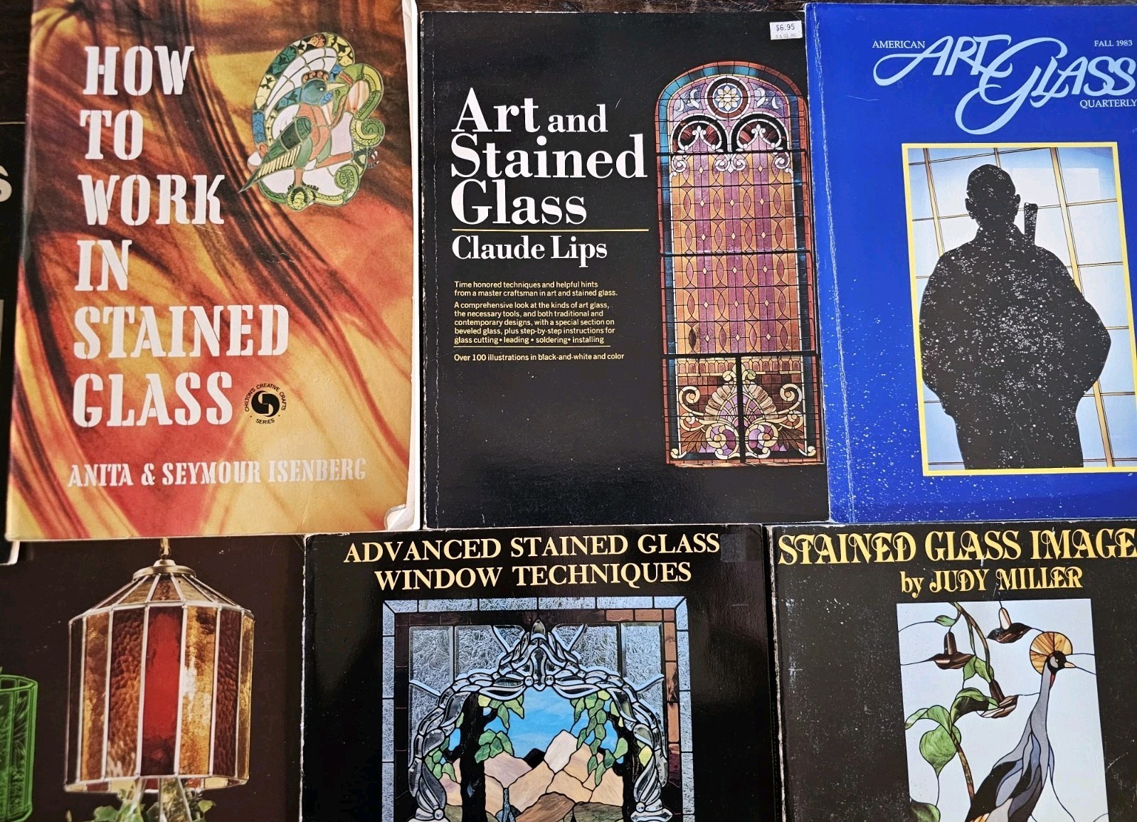 Vintage Stained Glass Book Lot Pattern Instruction Craft Terrarium Books