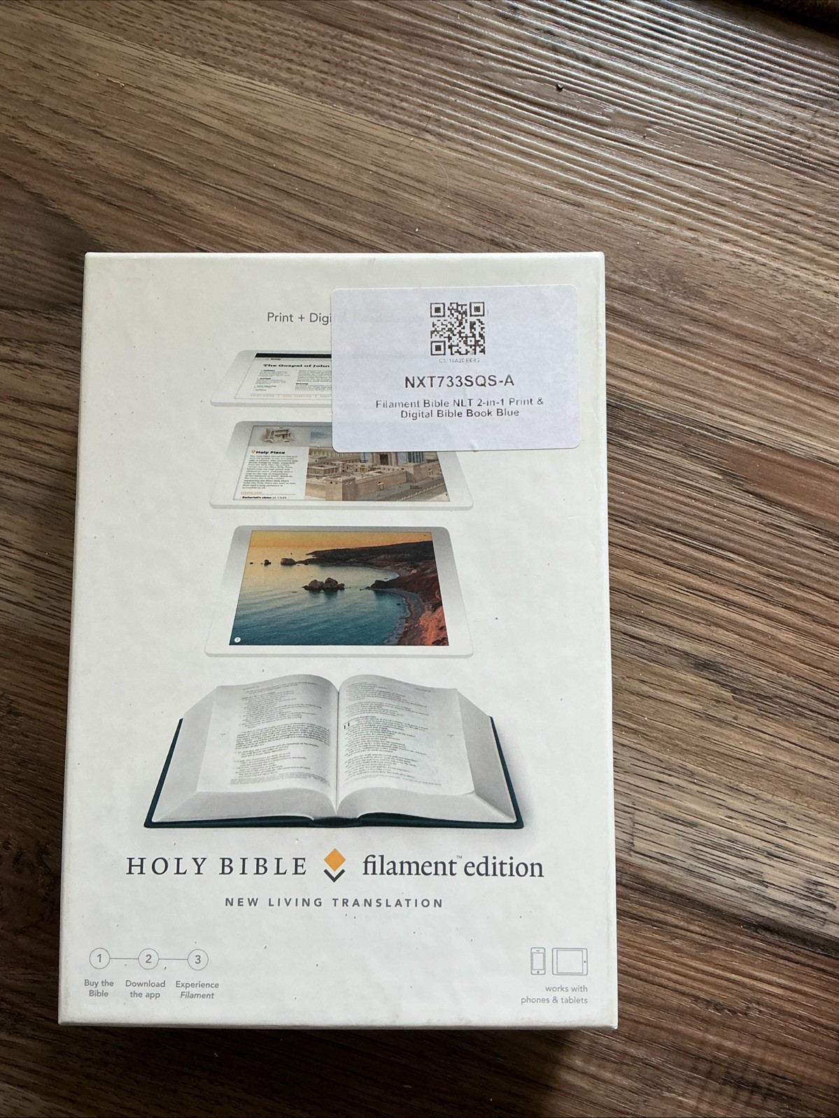 Filament Bible NLT 2-in-1 Print & Digital Bible Book Blue