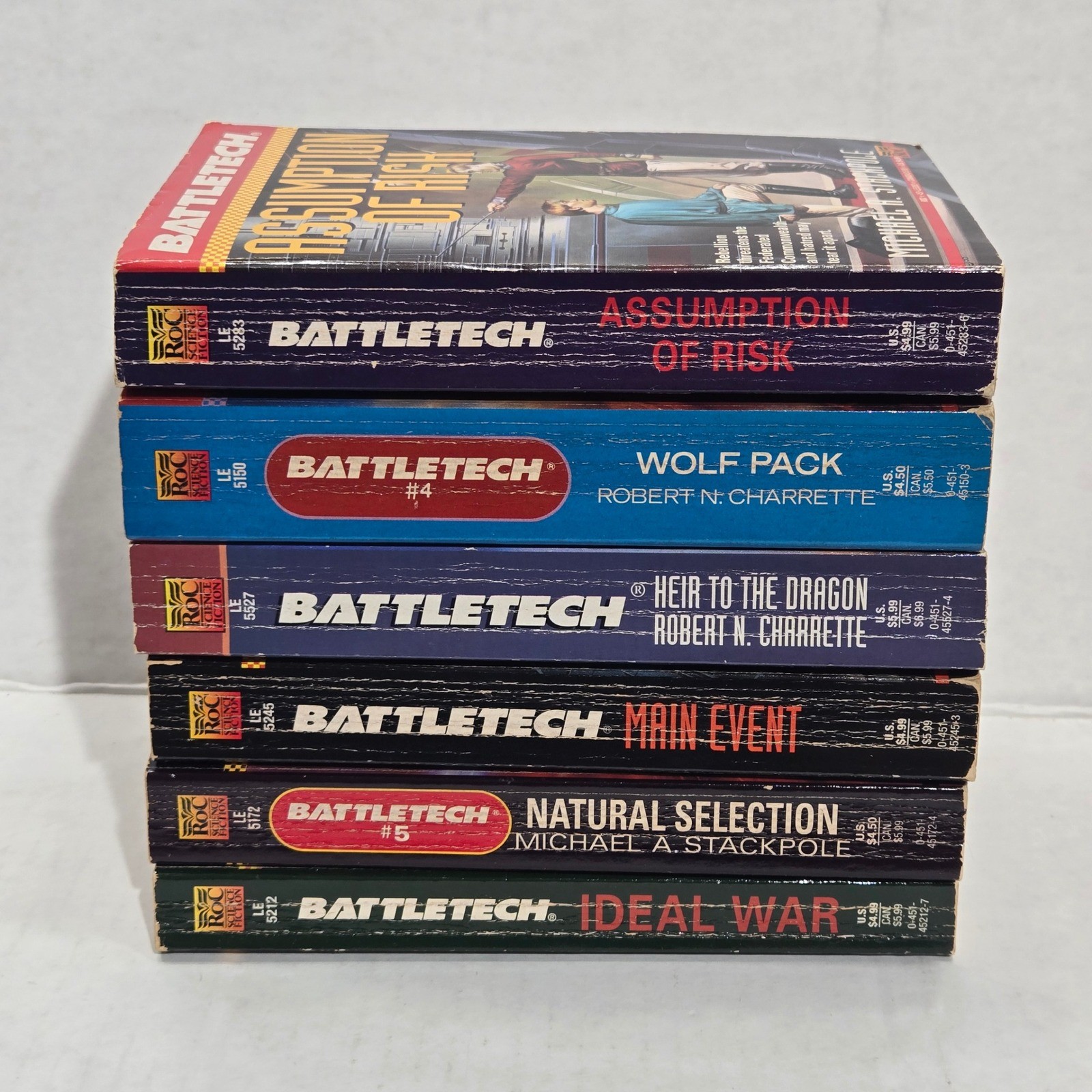 BattleTech ROC Science Fiction Paperback Book Lot 6 Stackpole Charrette Long 90s
