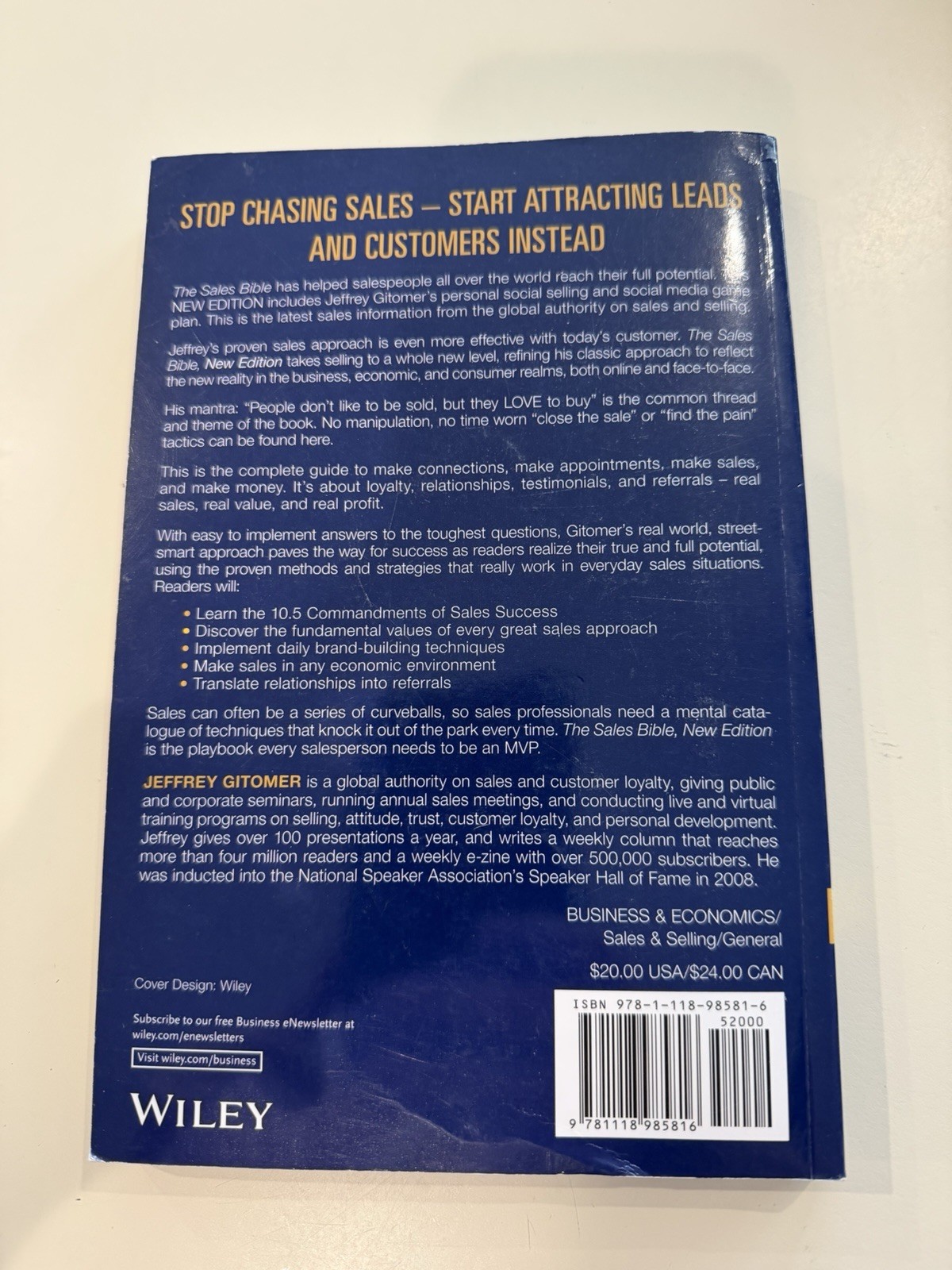 Sales Bible by Jeffrey Gitomer (Paperback, Wiley, New Edition, Social Media Sal…