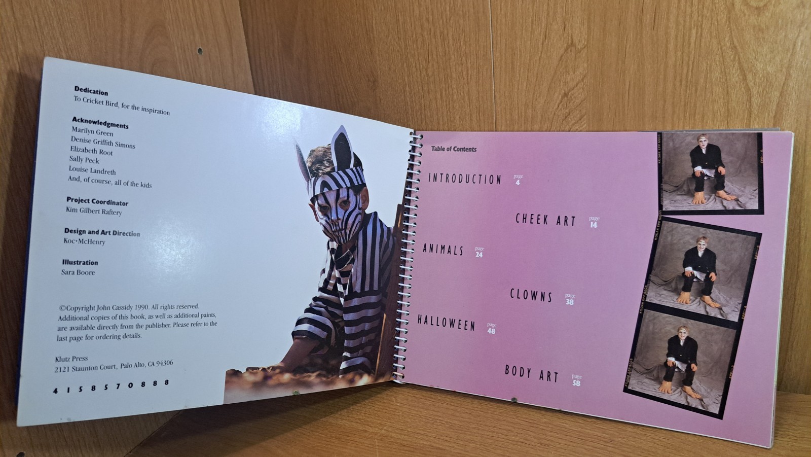 Face Painting by Klutz Editors 1990, Spiral Book (no Paint)