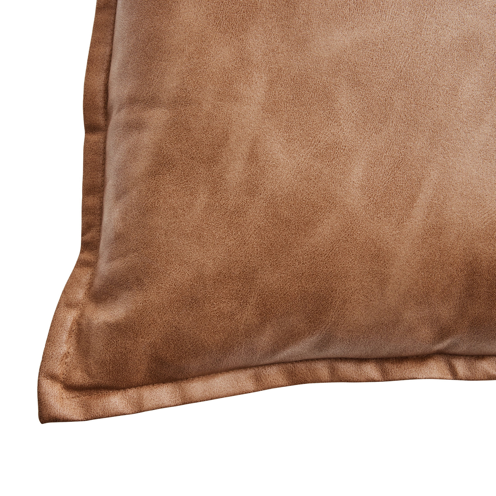 14″ X 24″ Beige Vegan Leather Decorative Pillow