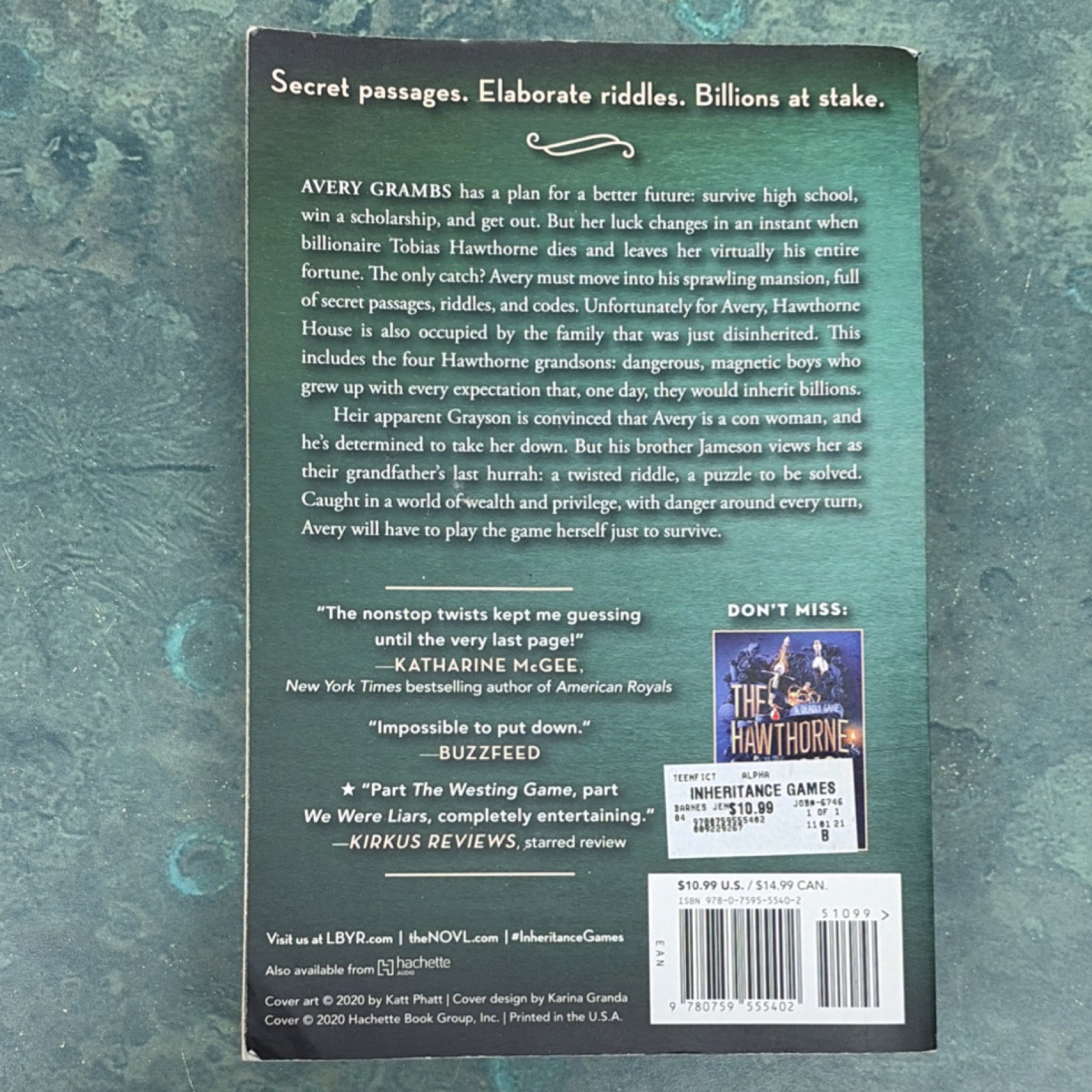 Jennifer Lynn Barnes The Inheritance Games Paperback YA Mystery Novel Series