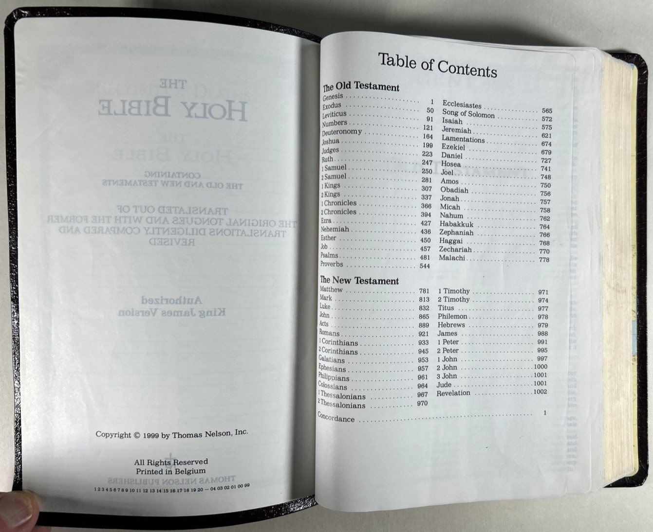 KJV Ultraslim Bible Burgundy Bonded Leather Belgium Print 2015BGM Clean VG+