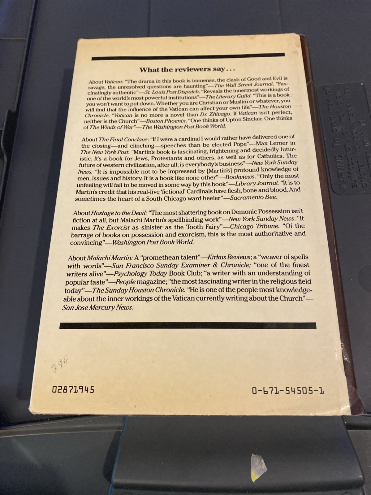 The Jesuits by Malachi Martin (1987, Hardcover) CATHOLICISM CHRISTIAN RELIGION