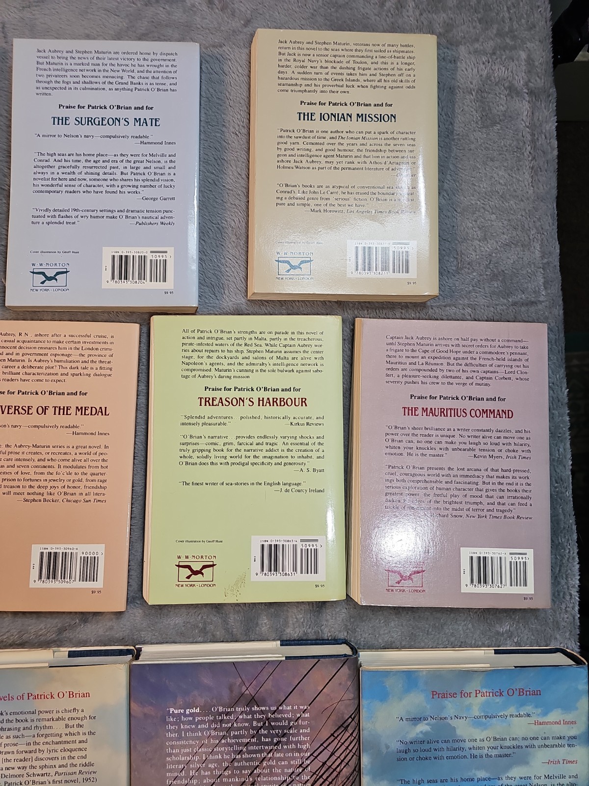 Patrick O’Brian Books lot of 17 Aubrey-Maturin Nautical Sailing British Navy