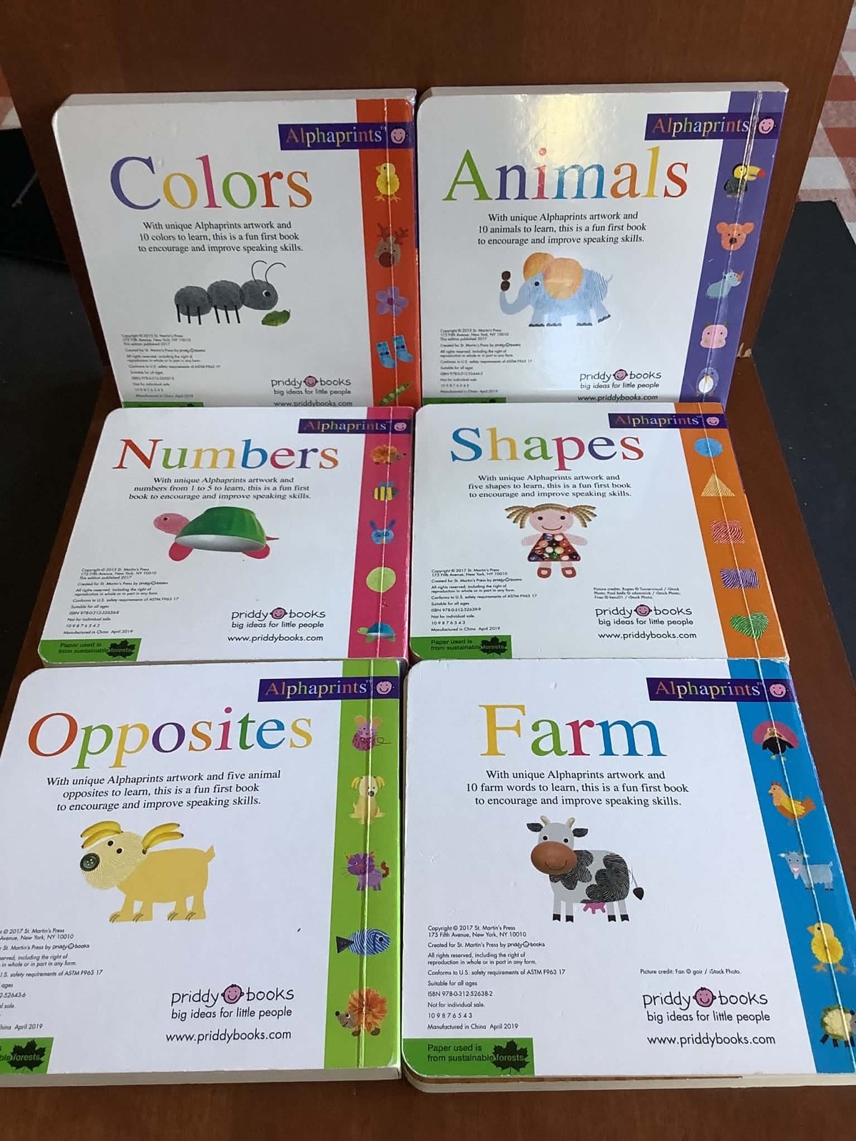 Priddy Books Alphaprints Library of 6 Children’s Early Learning Book Set