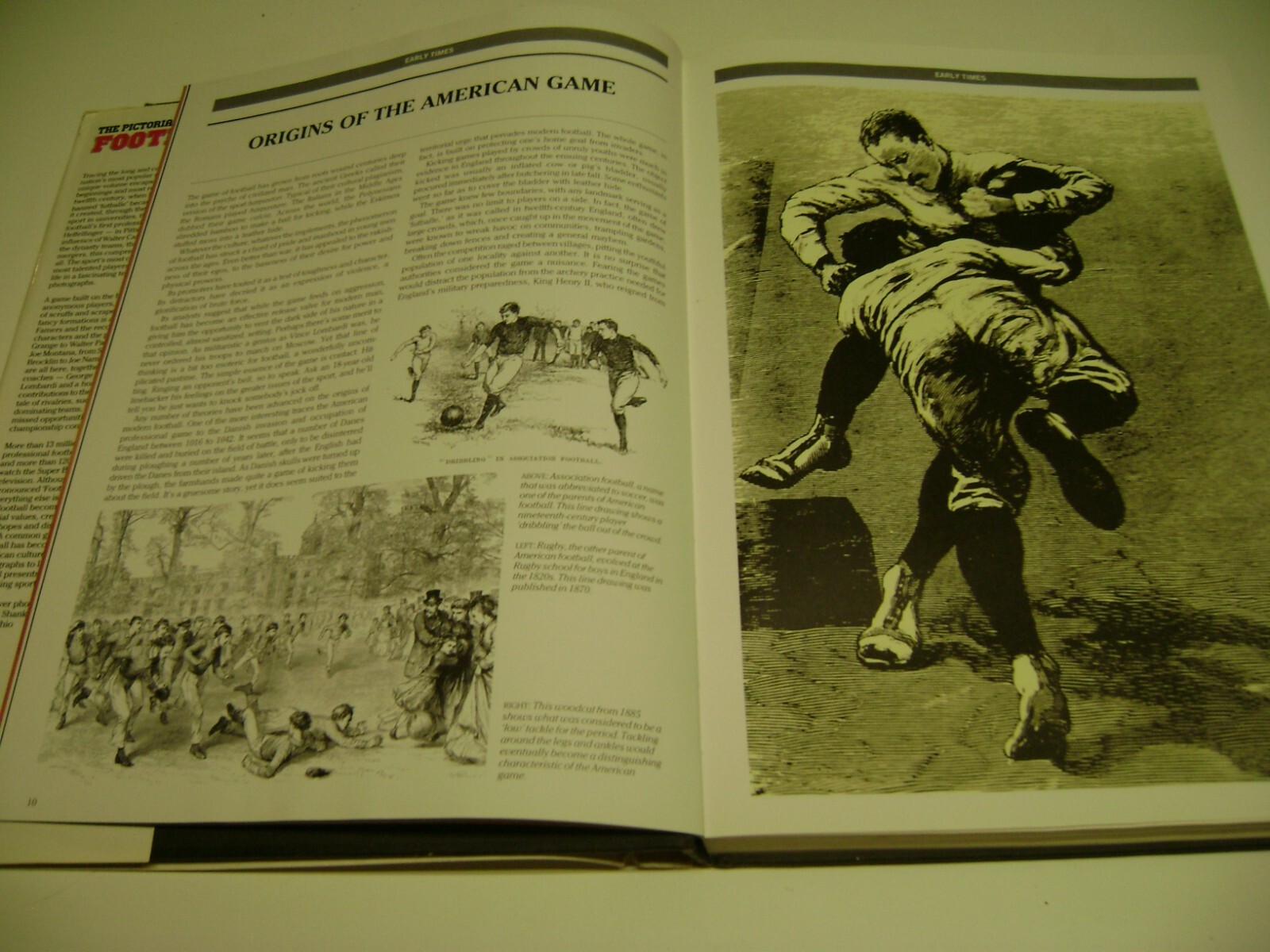 Huge 1987 Hardcover Book THE PICTORIAL HISTORY OF FOOTBALL,420 Pages Many Photos