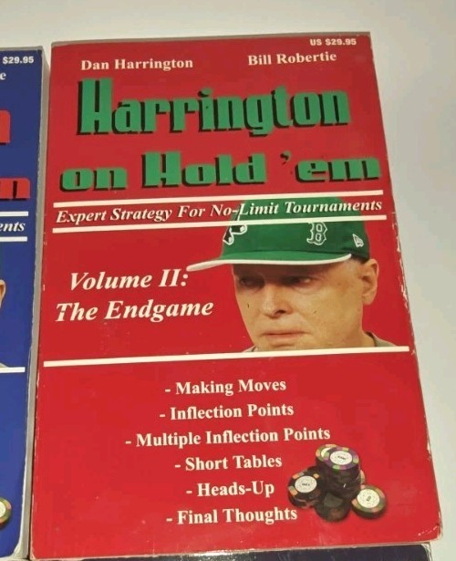 Lot of 4 Dan Harrington Books Cash Games Hold ‘Em Vol 1 & 2