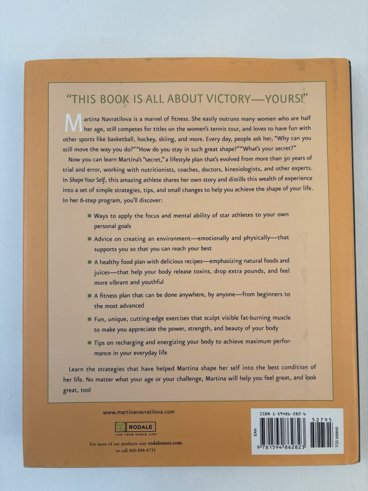 SIGNED Martina Navratilova | Shape Your Self | HC | Fitness Memoir Autograph