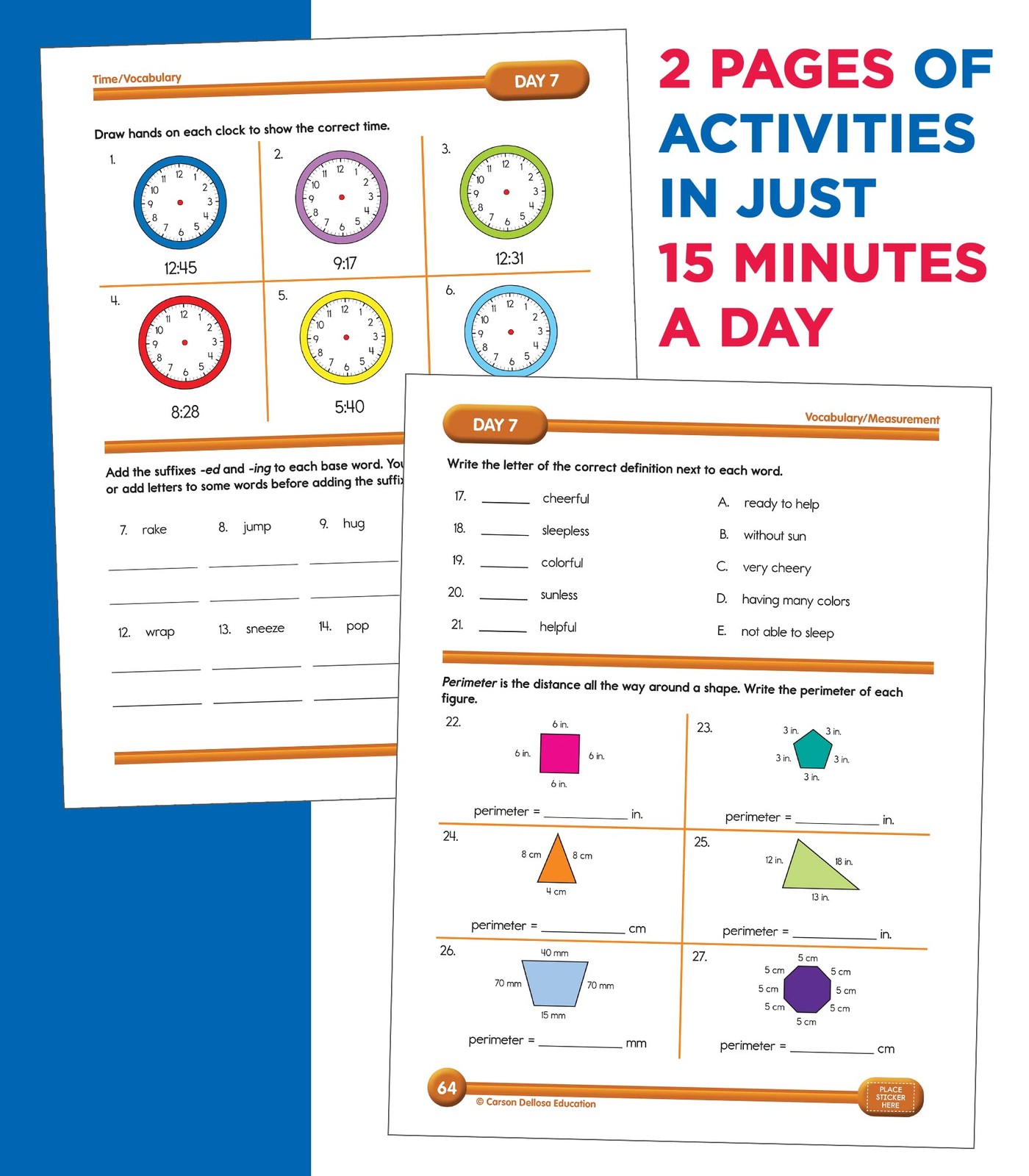 Summer Learning Workbook 2Nd To 3Rd Grade 15 Minutes A Day Activities