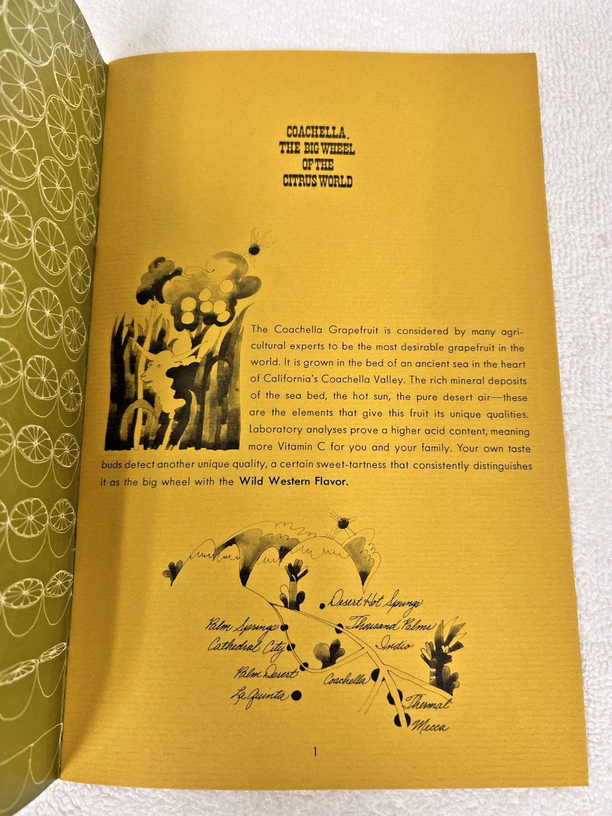 Vintage 1969 Coachella Presents Wild Western Grapefruit Diet Booklet 16 Pages