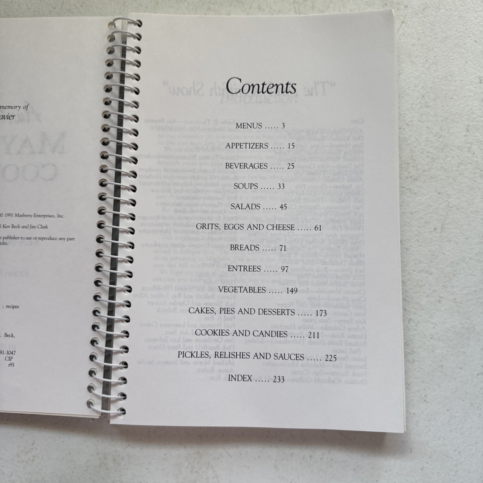 Aunt Bee’s Mayberry Cookbook Spiral Bound by Ken Beck and Jim Clark