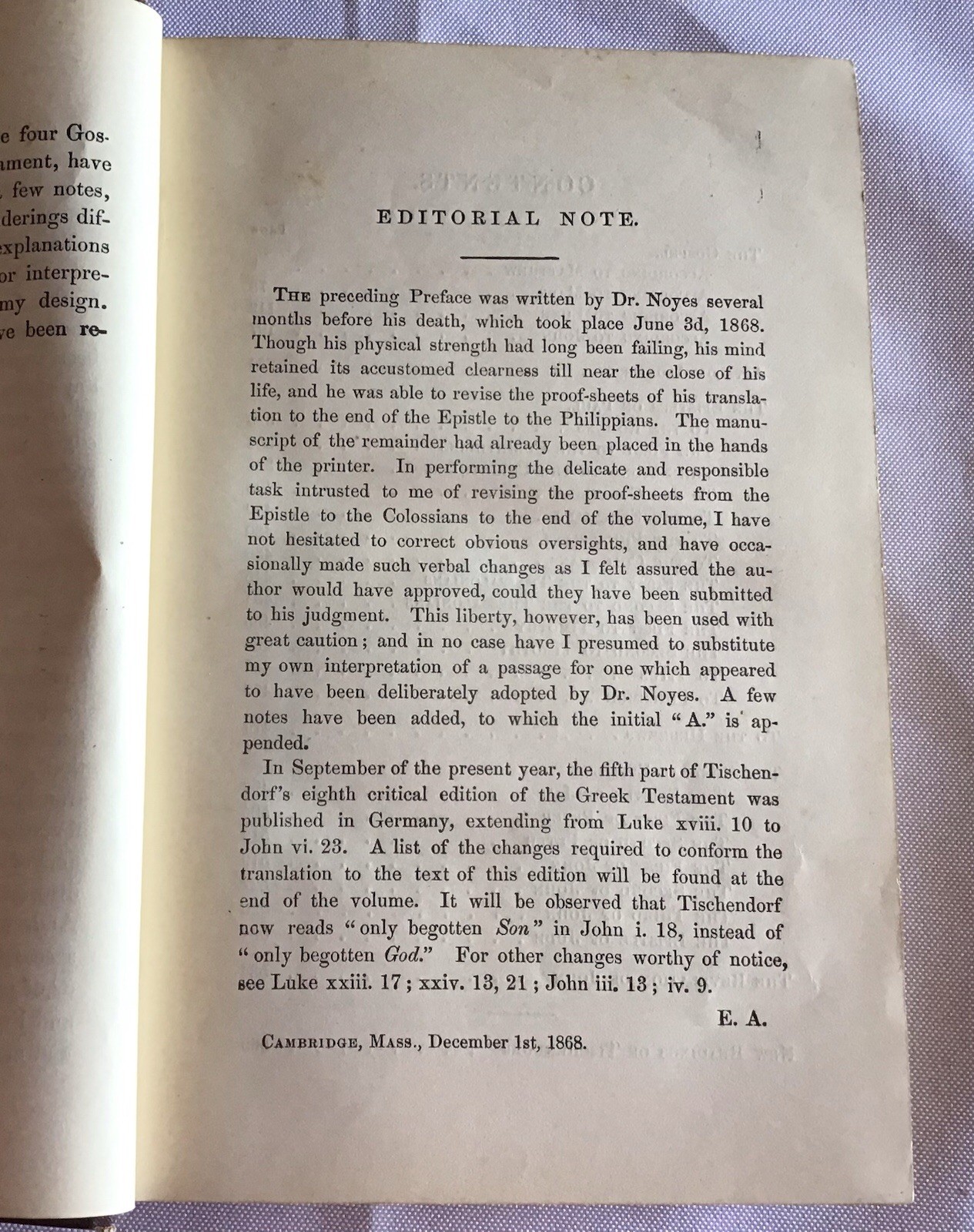 New Testament: Translated From the Greek Text of Tischendorf, by George R Noyes