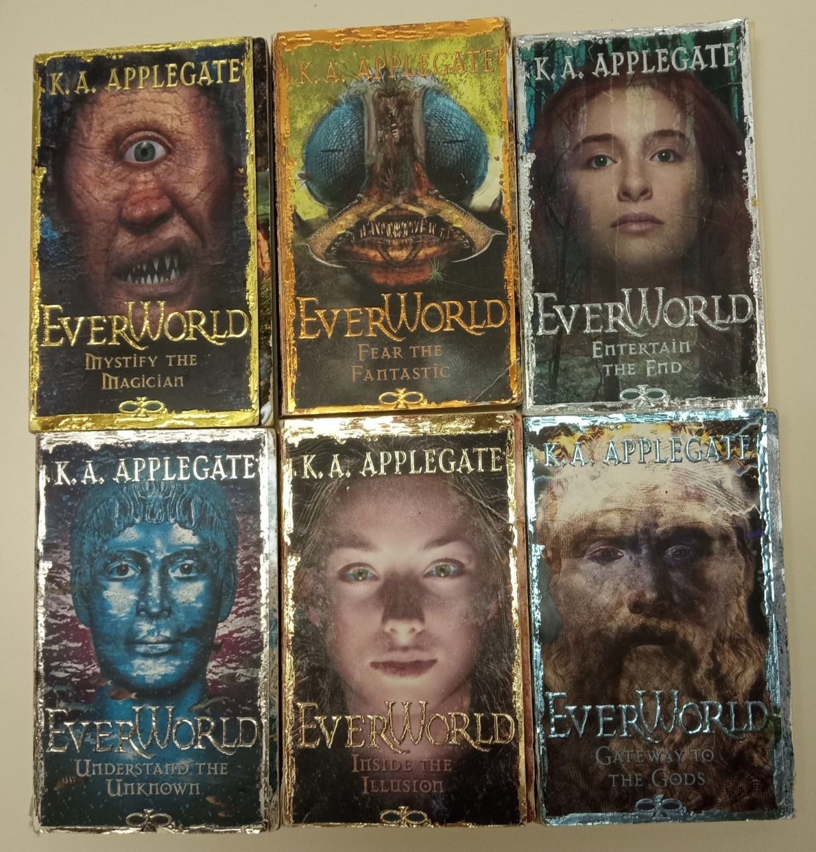 Everworld 6 Book Lot Set K.A. Applegate 1999 1st scholastic printing Paperbacks