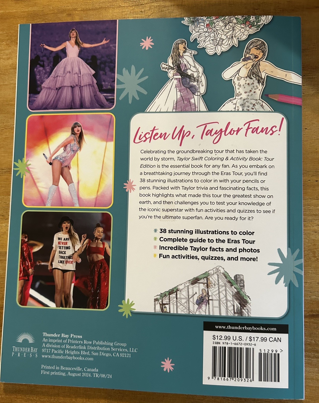 Taylor Swift Coloring & Activity Book Tour Edition Eras Tour Thunder Bay Press