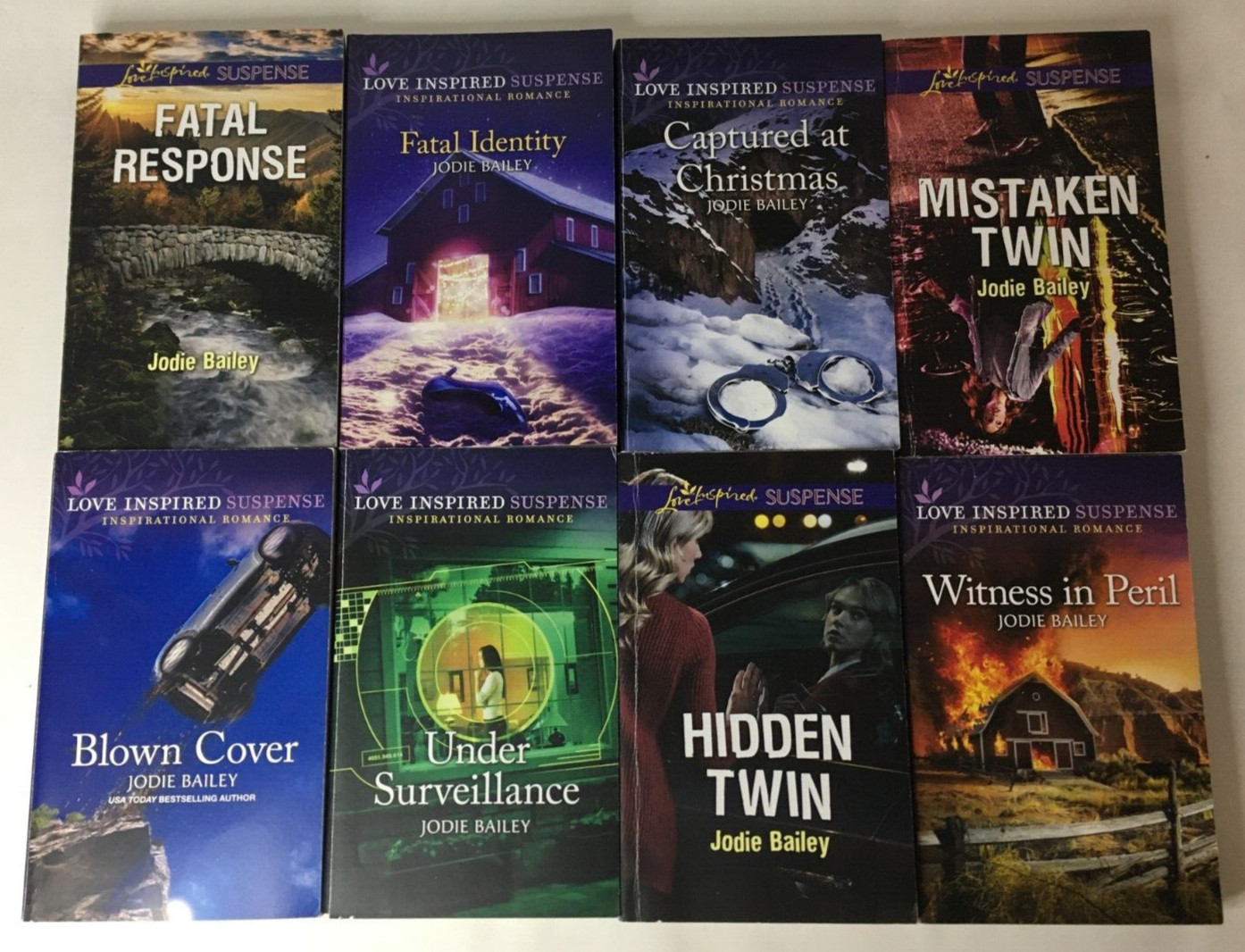 Lot of 8 Jodie Bailey Love Inspired Suspense Paperback Books – Romantic Suspense