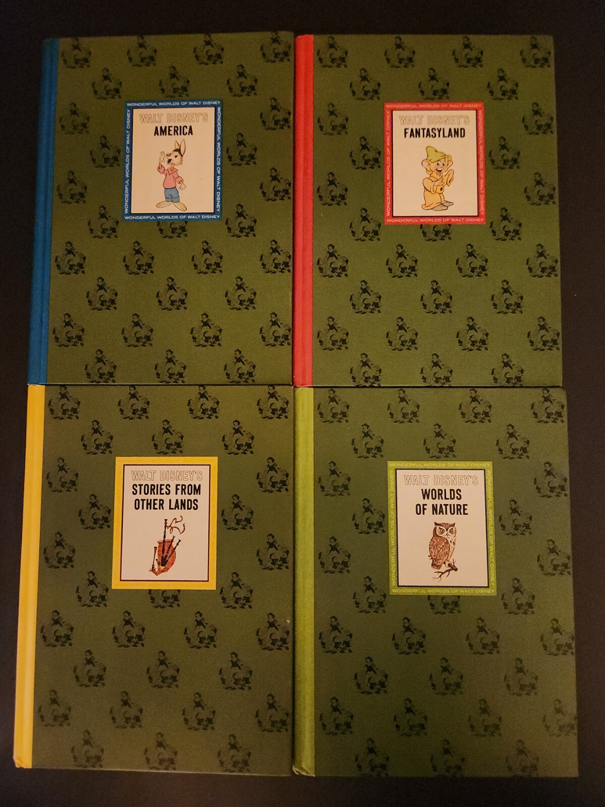 1965 Vintage The Wonderful Worlds of Walt Disney 4 Vol Box Set Golden Press
