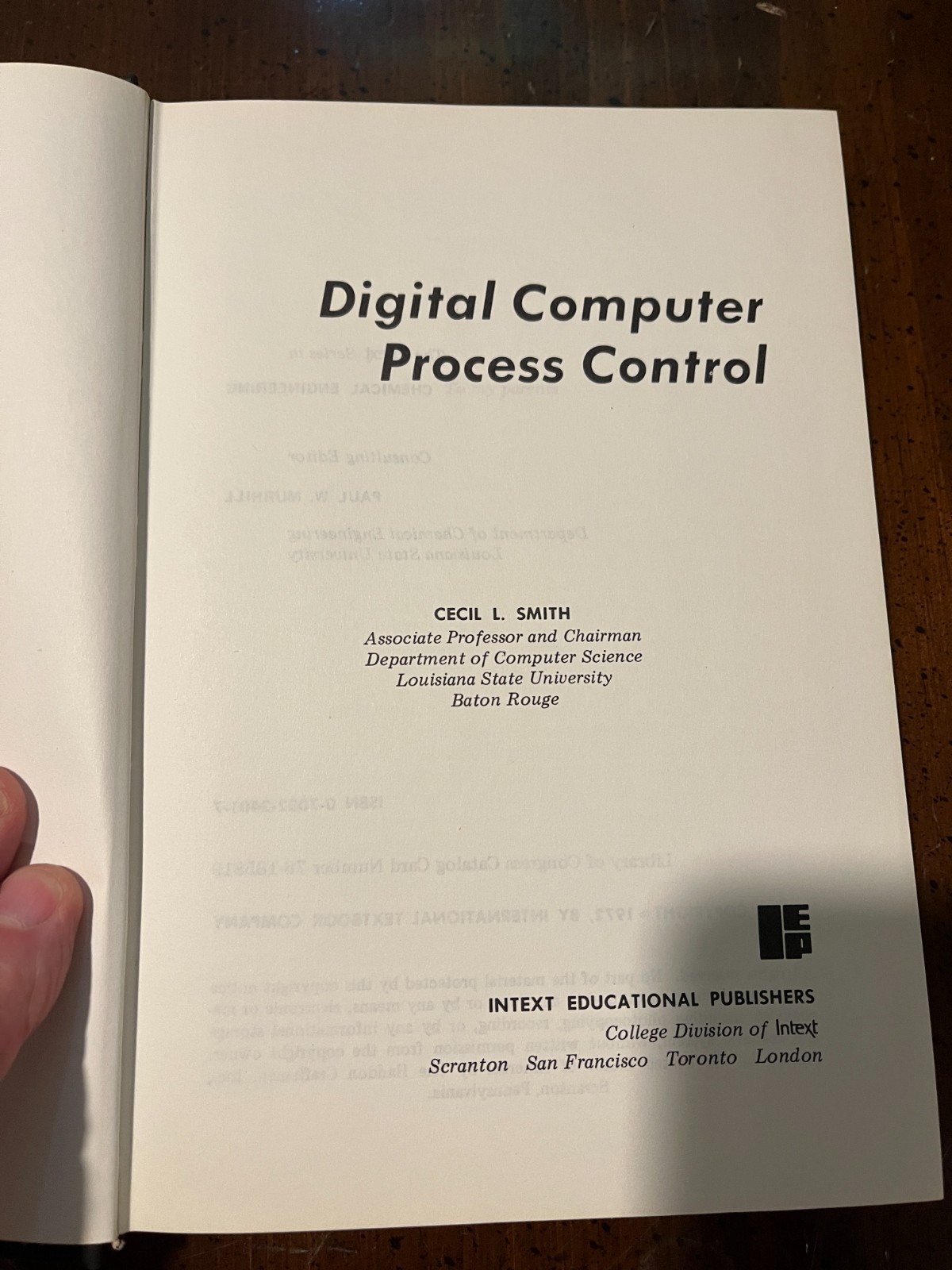 Digital Computer Process Control by Cecil L Smith