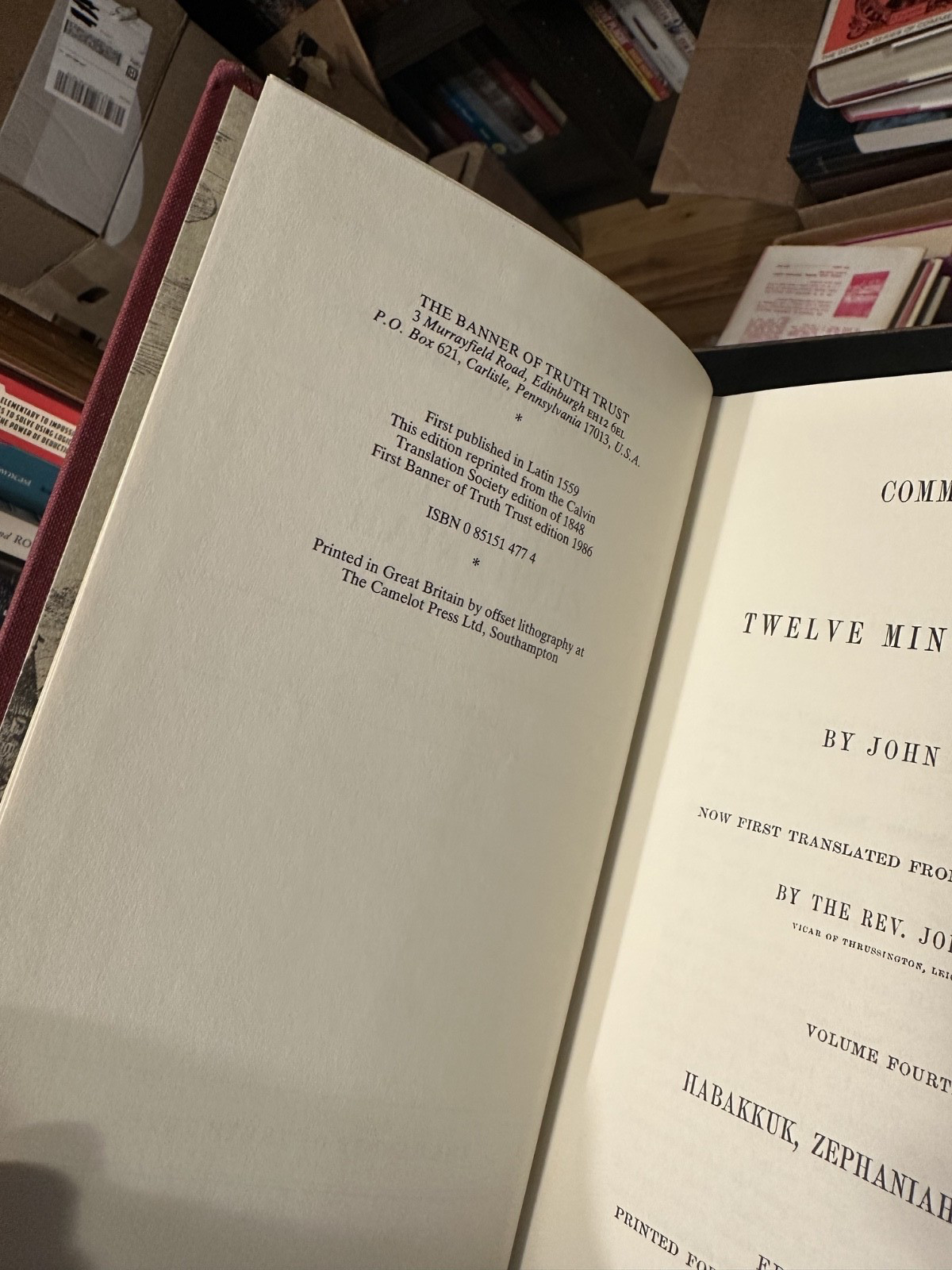 HABAKKUK ZEPHANIAH & HAGGAI John Calvin Geneva Banner of Truth 1986 Vol 4 Minor