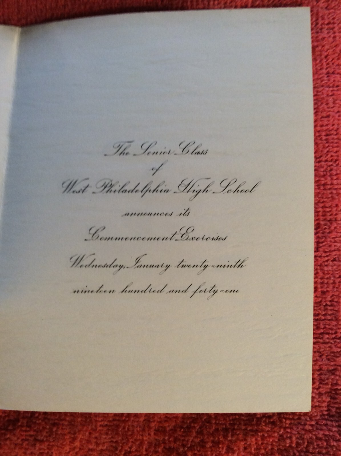 JANUARY RECORD 1941 YEARBOOK WEST PHILADELPHIA HIGH SCHHOL PLUS