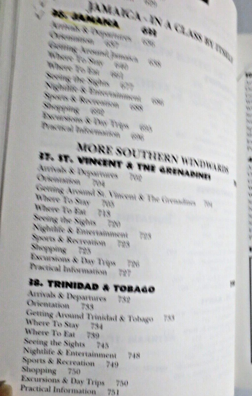 OPEN ROAD CARIBBEAN GUIDE PAPERBACK 864 PGS 5.5X 8.5 INCHES 1998