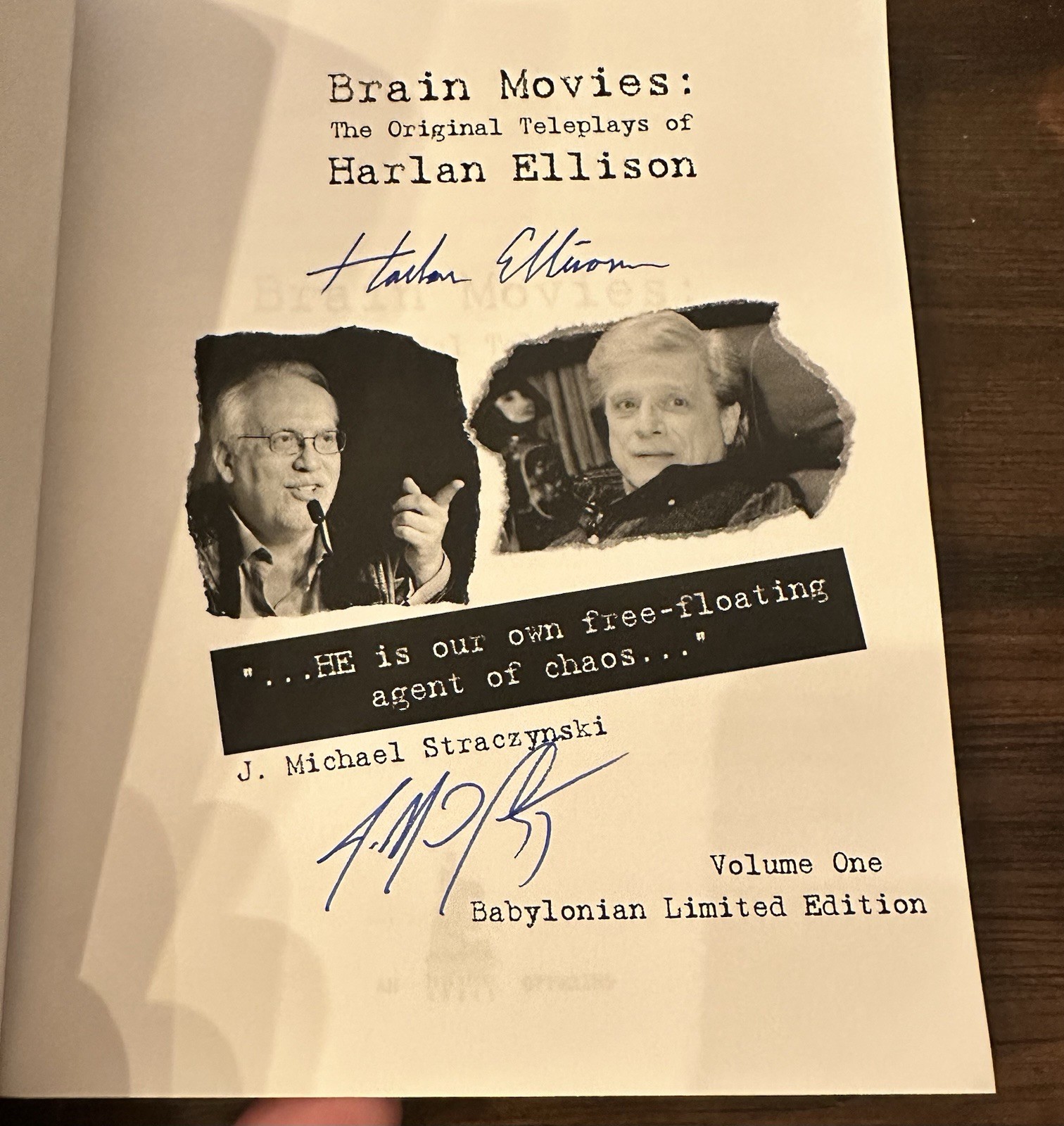 Harlan Ellison Brain Movies Vol 1-8 With V1 Signed