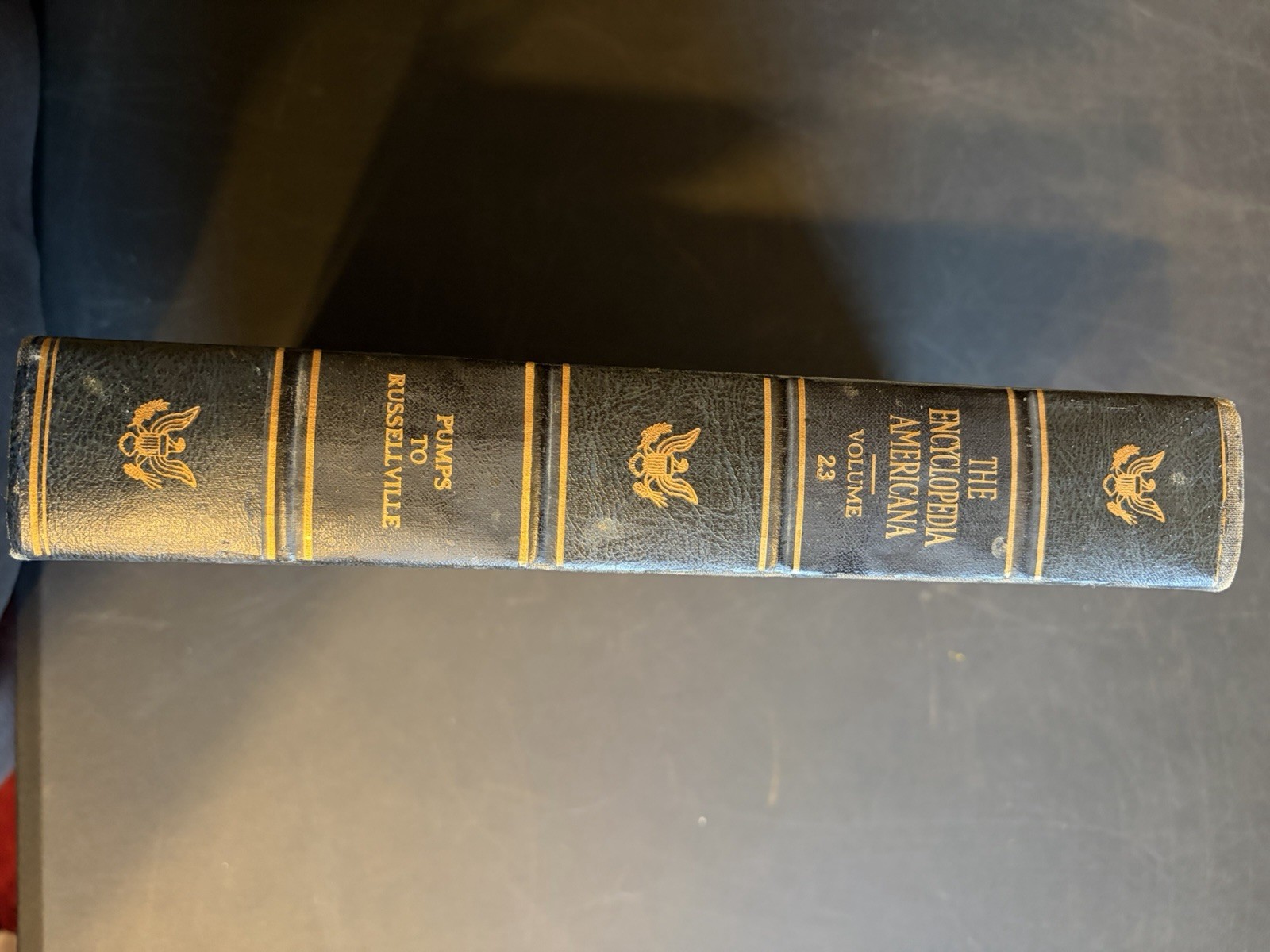 (BK1) Used Book: 1961 Encyclopedia Americana Volume 23 “Pumps to Russellville”