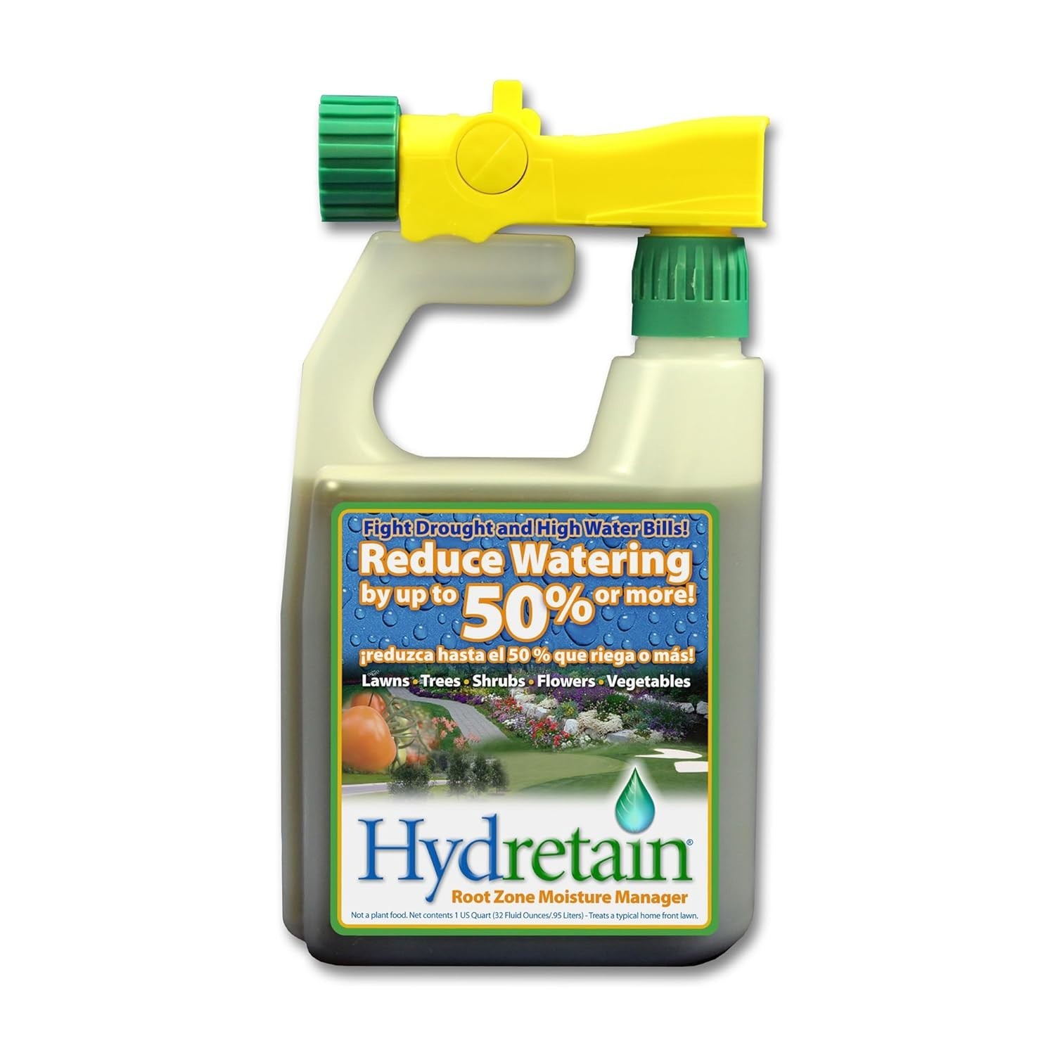 Hydretain Root Zone Moisture Manager – Eco-Friendly 32 Oz for Gardens & Lawns