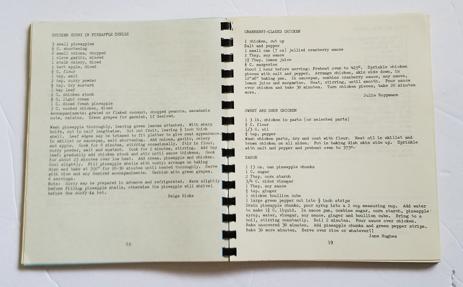 McConnell AFB, Kansas, Officers Wives Club Cookbook. 1980’s 136 Pages.